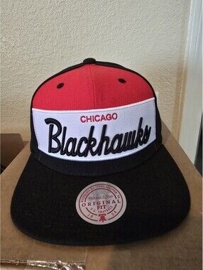 Chicago Blackhawks Mitchell & Ness Original Fit Snapback Adjustable Hat Black